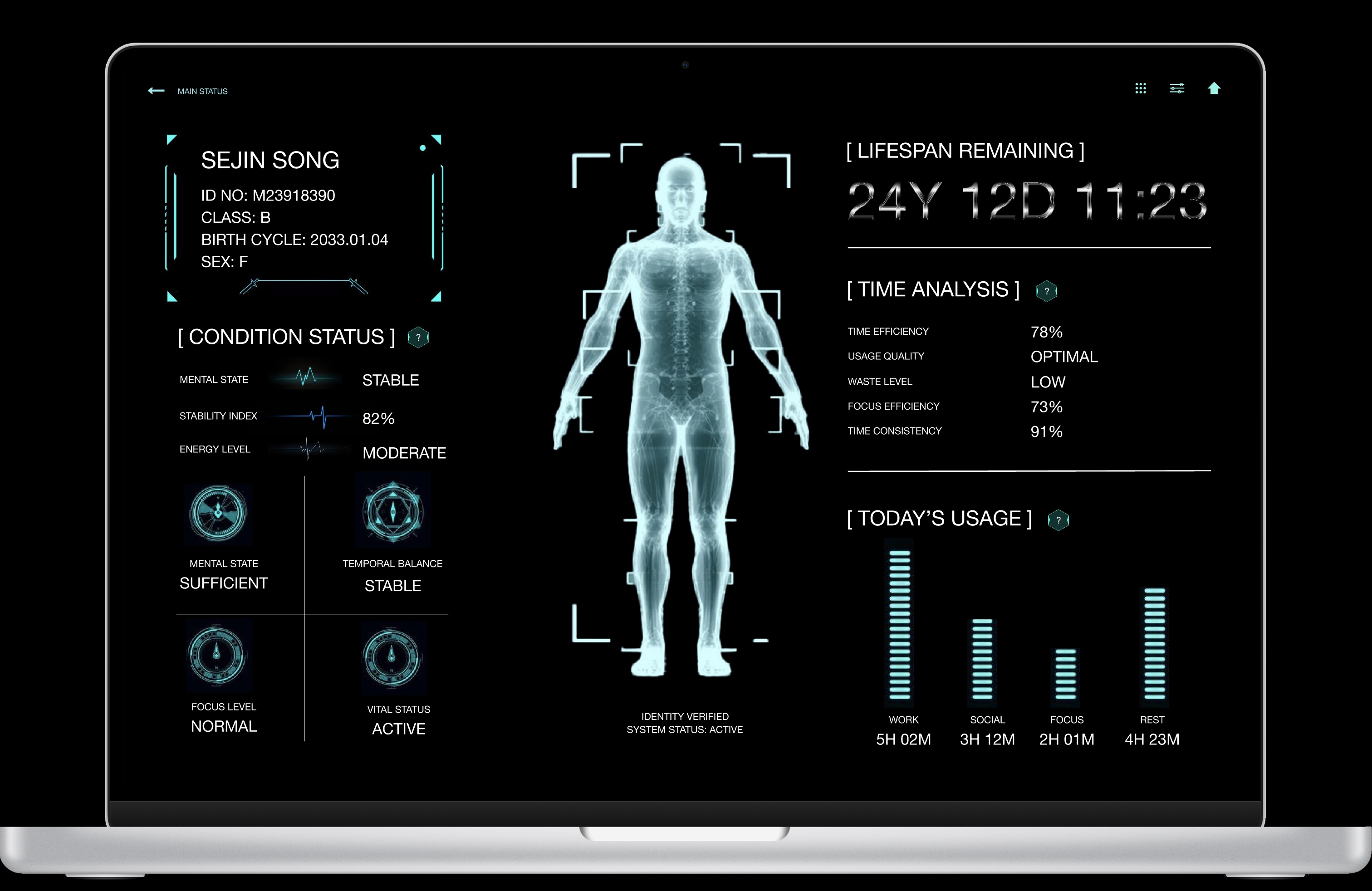 Morae main status interface