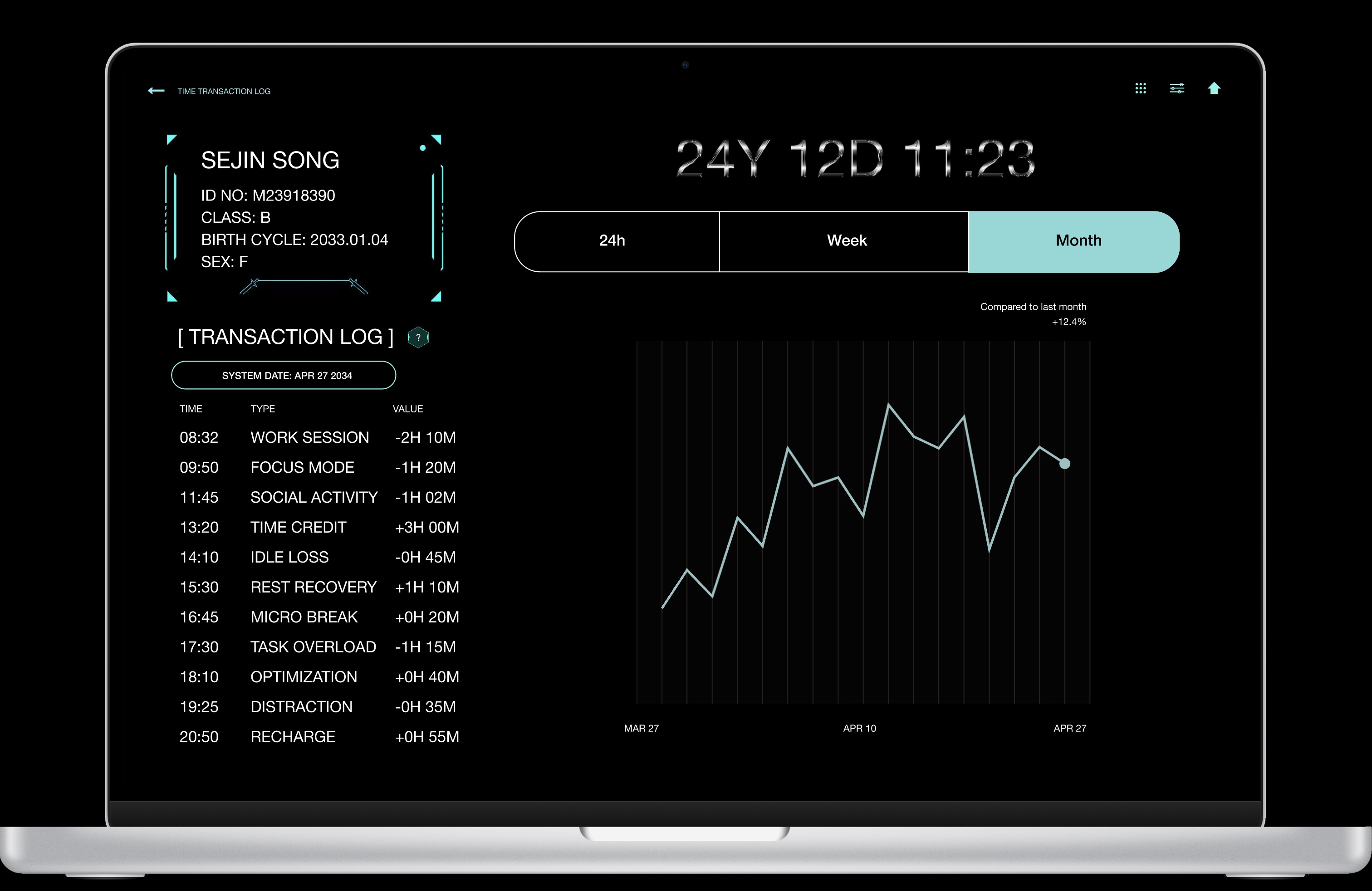 Morae time transaction log interface