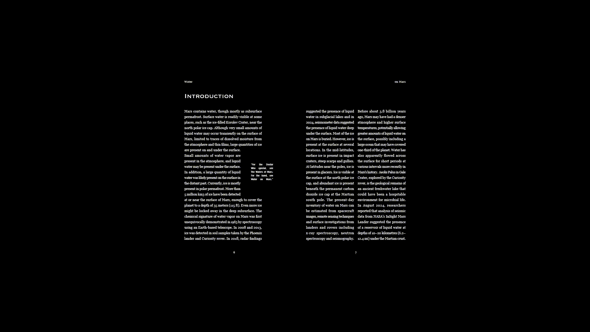 Water on Mars overview animation